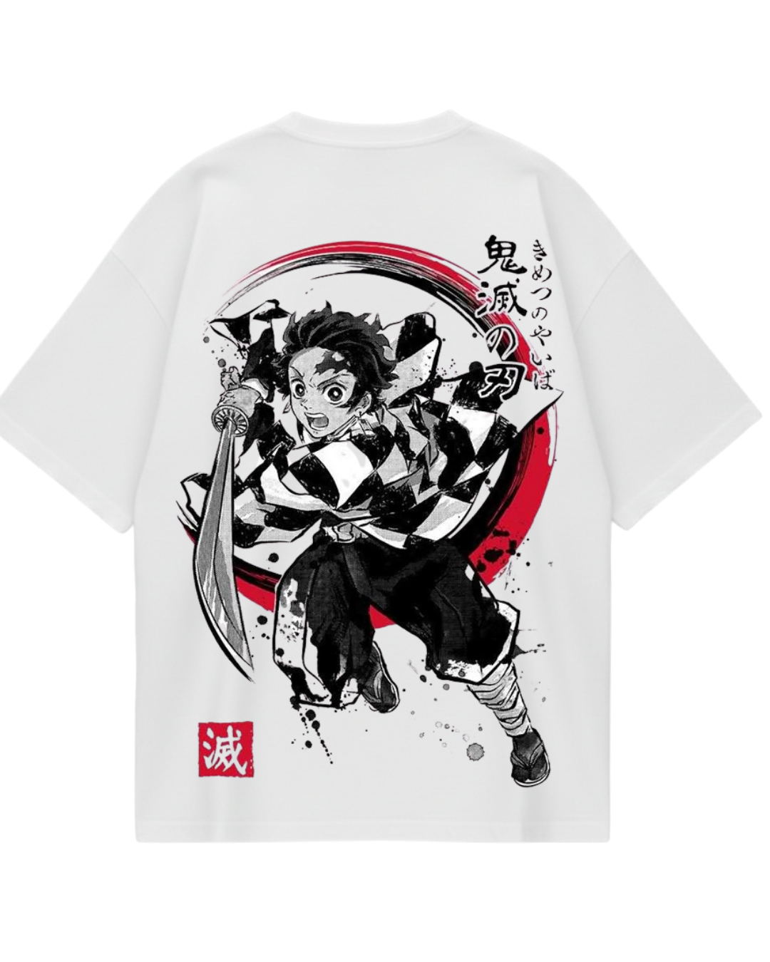 Demon Slayer Tanjiro White Oversized Tee