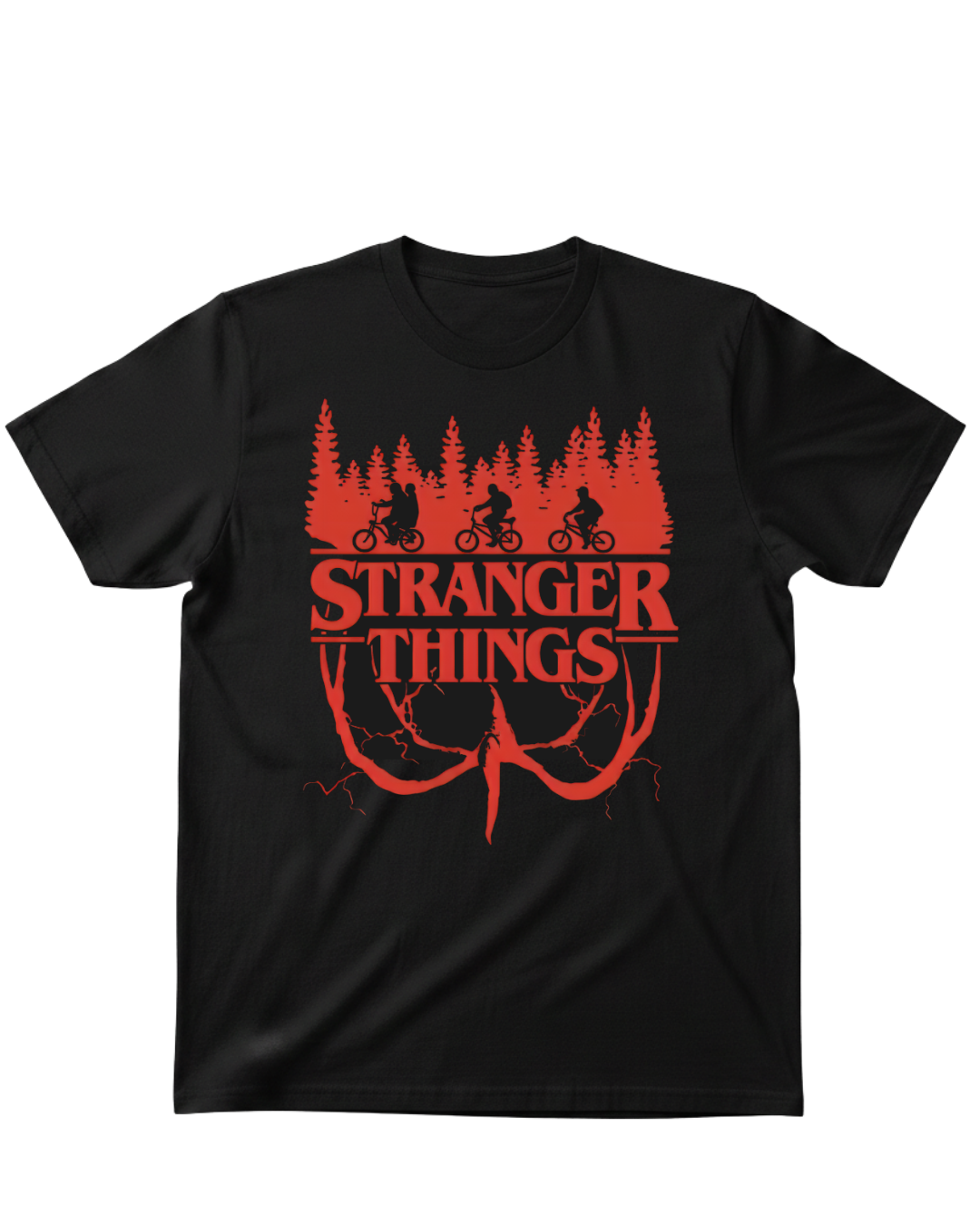 Stranger Things Black Web Half Sleeves