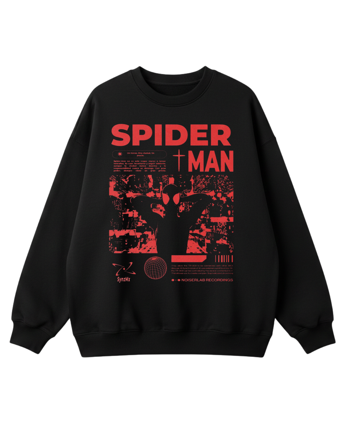 Spider Man Black Poster Sweatshirt