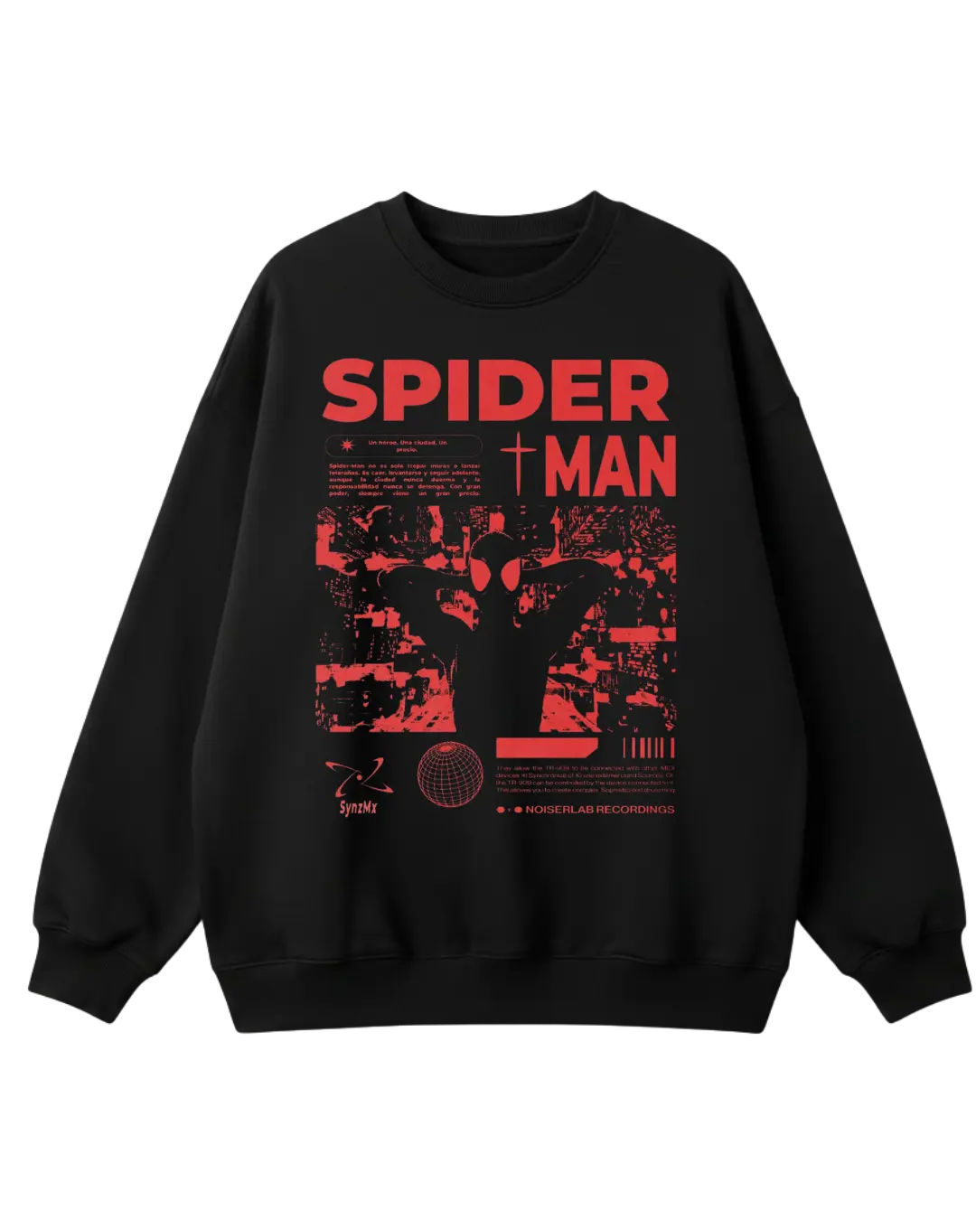 Spider Man Black Poster Sweatshirt