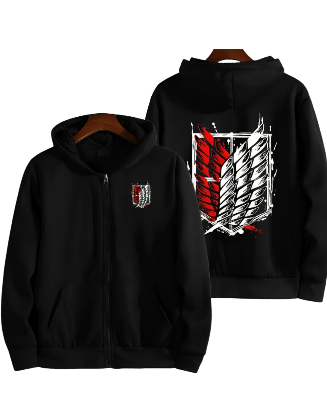 Attack On Titan Black Reddish Wings Hoodie