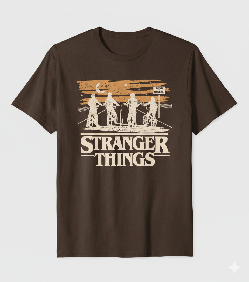 Stranger Things Brown Half Sleeves