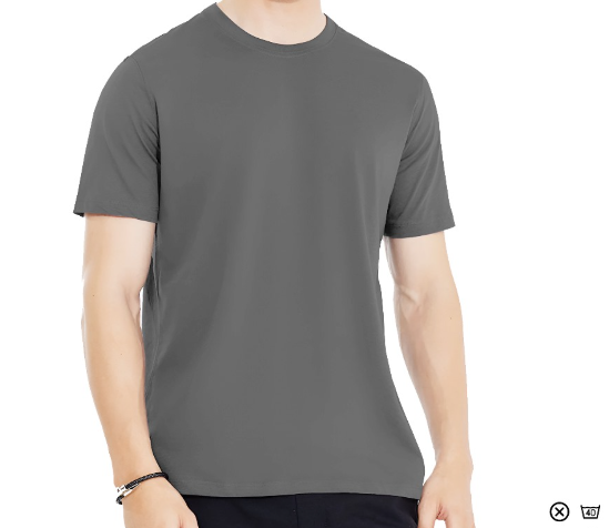 Plain Steel Grey Half Sleeves Tee