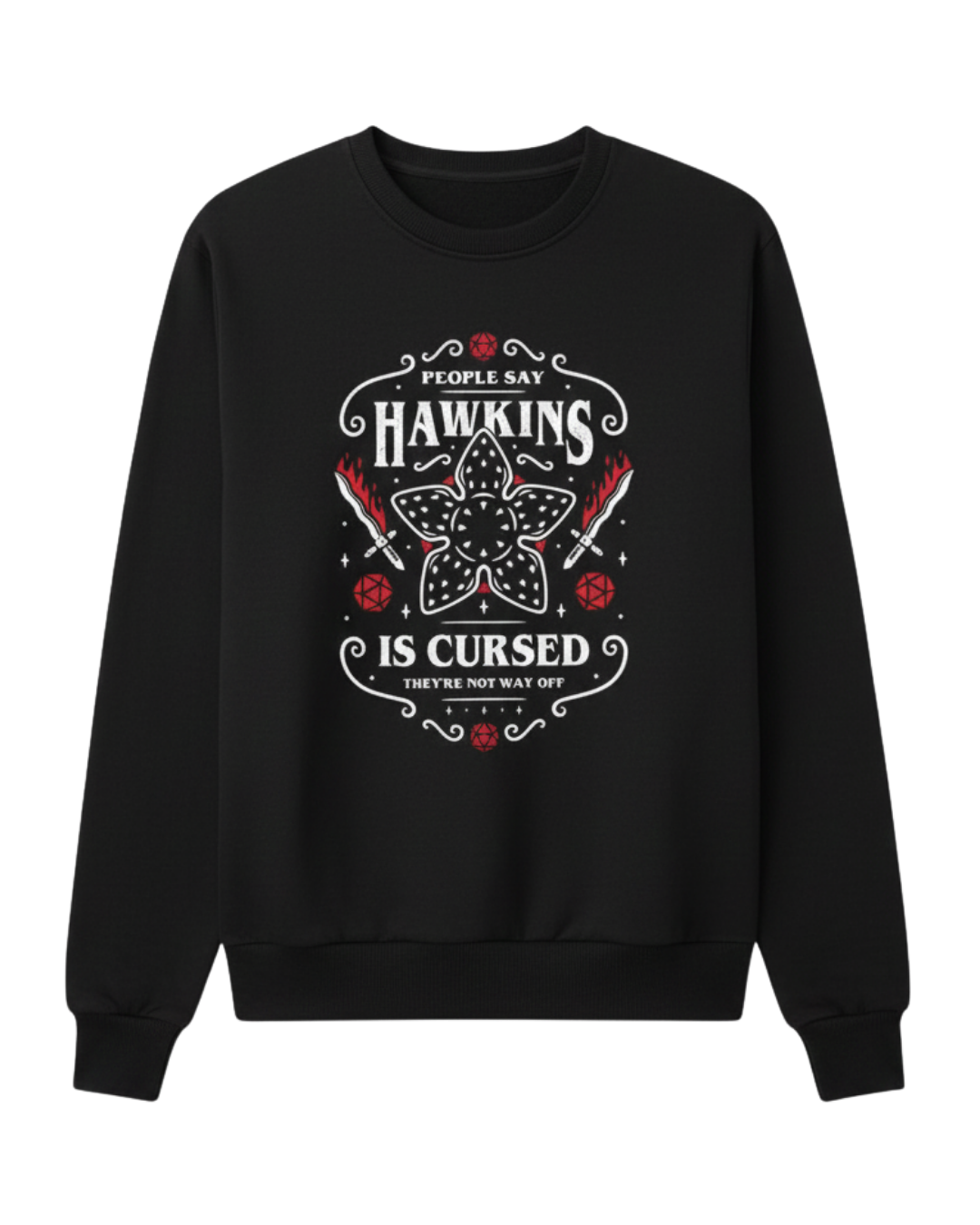 Stranger Things Hawkins is Cursed Black Sweatshirt