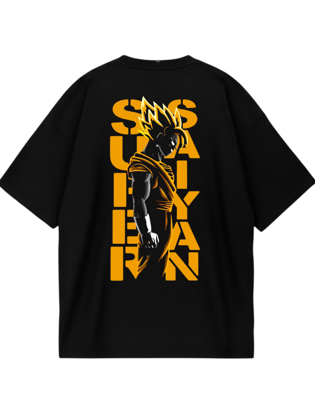 Black Goku Orange Oversized Tee
