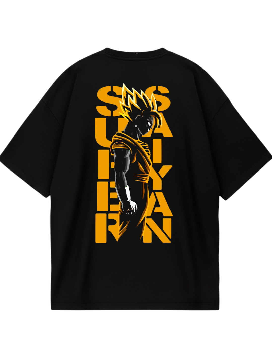 Black Goku Orange Oversized Tee