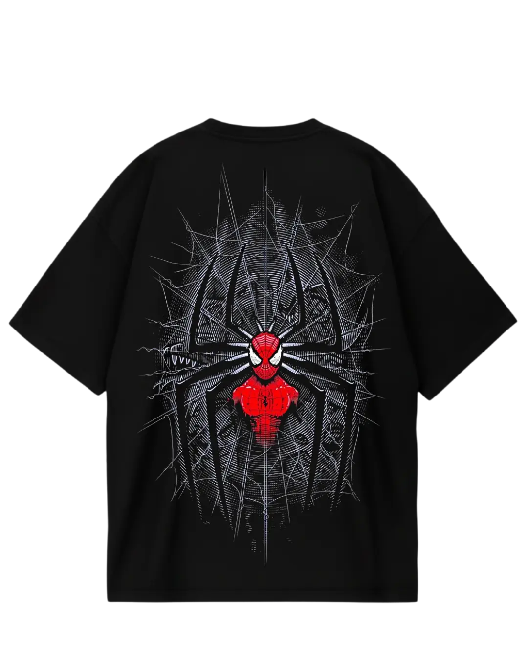 Spider Man Black Web Oversized Tee