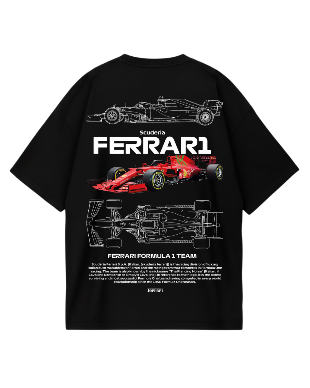 Ferrari Black Oversized Tee