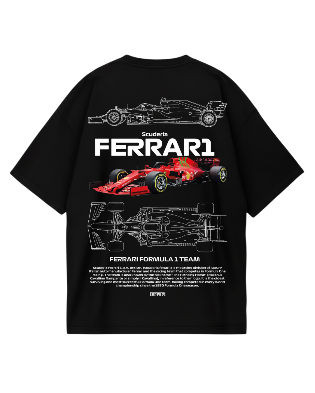 Ferrari Black Oversized Tee