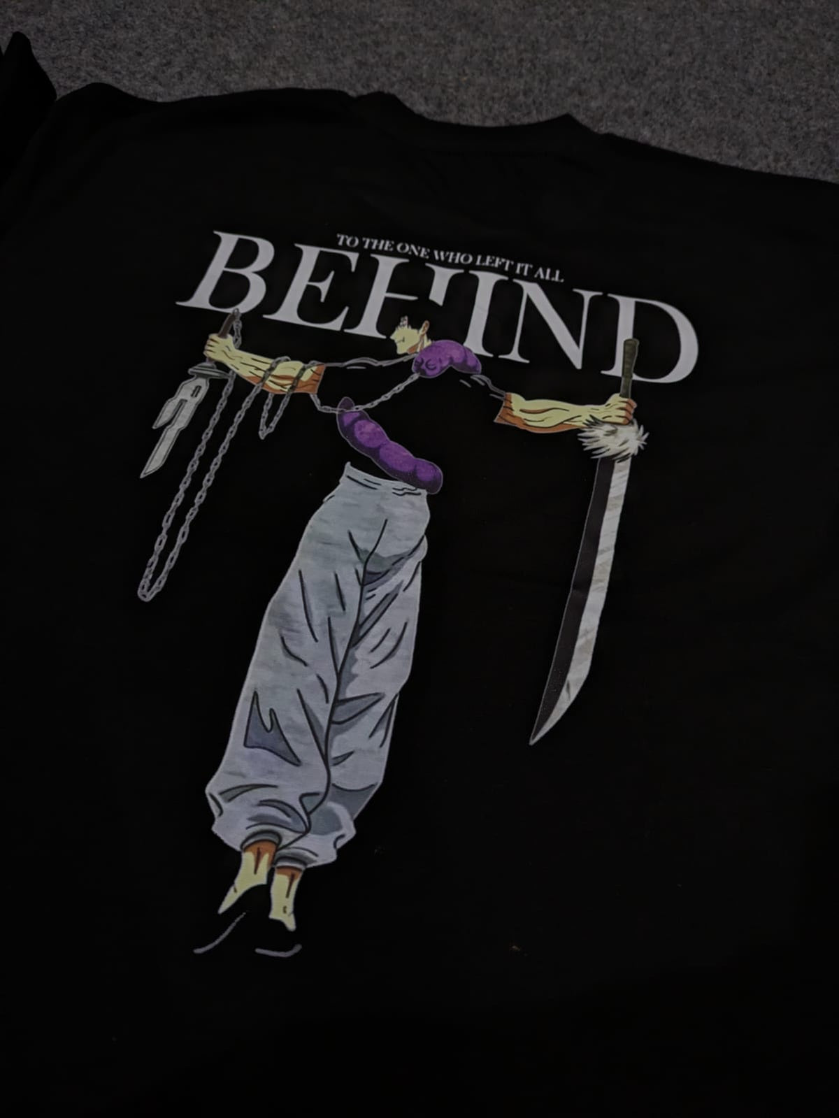 Toji Behind Black Oversized Tee