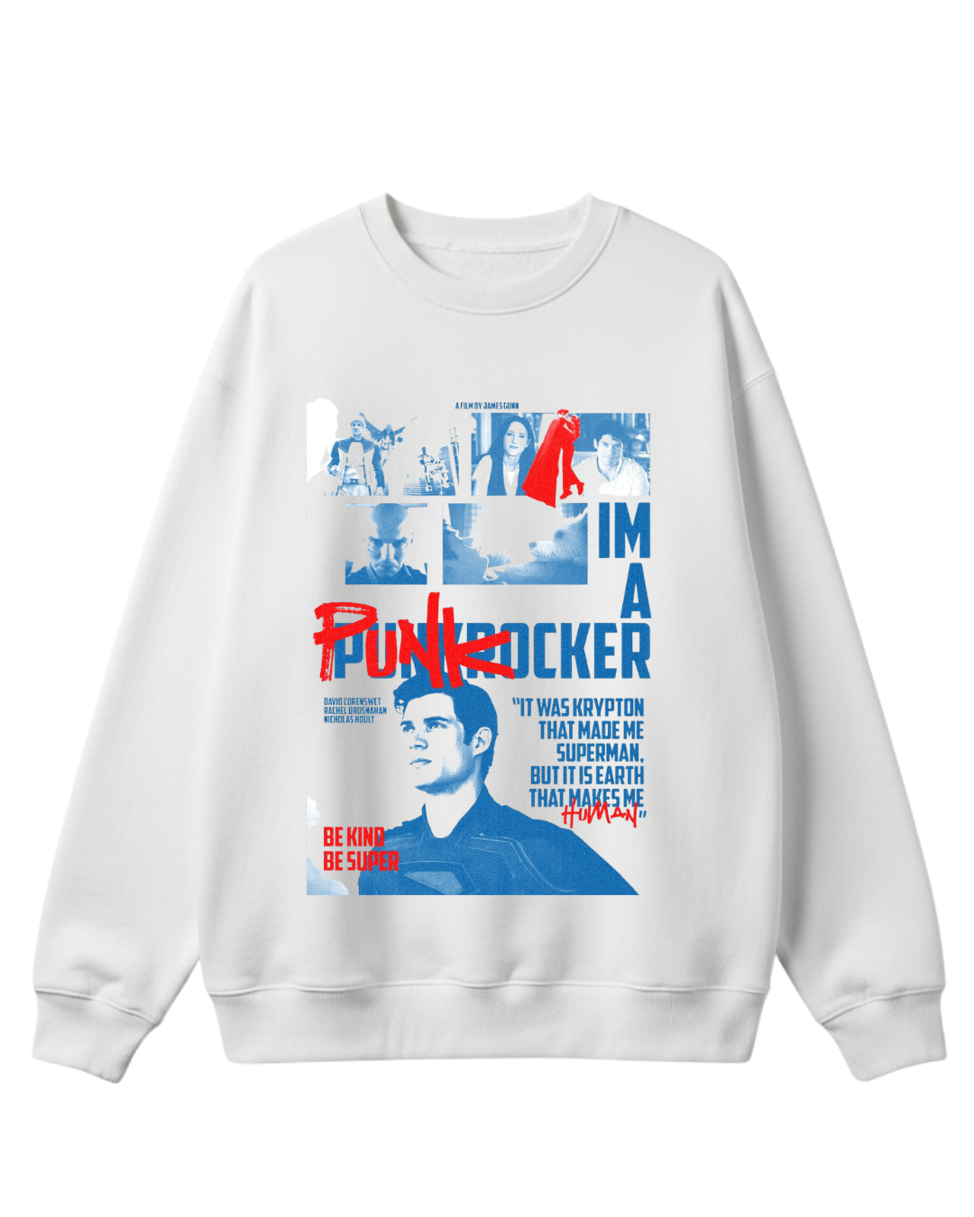 Super Man White Sweatshirt