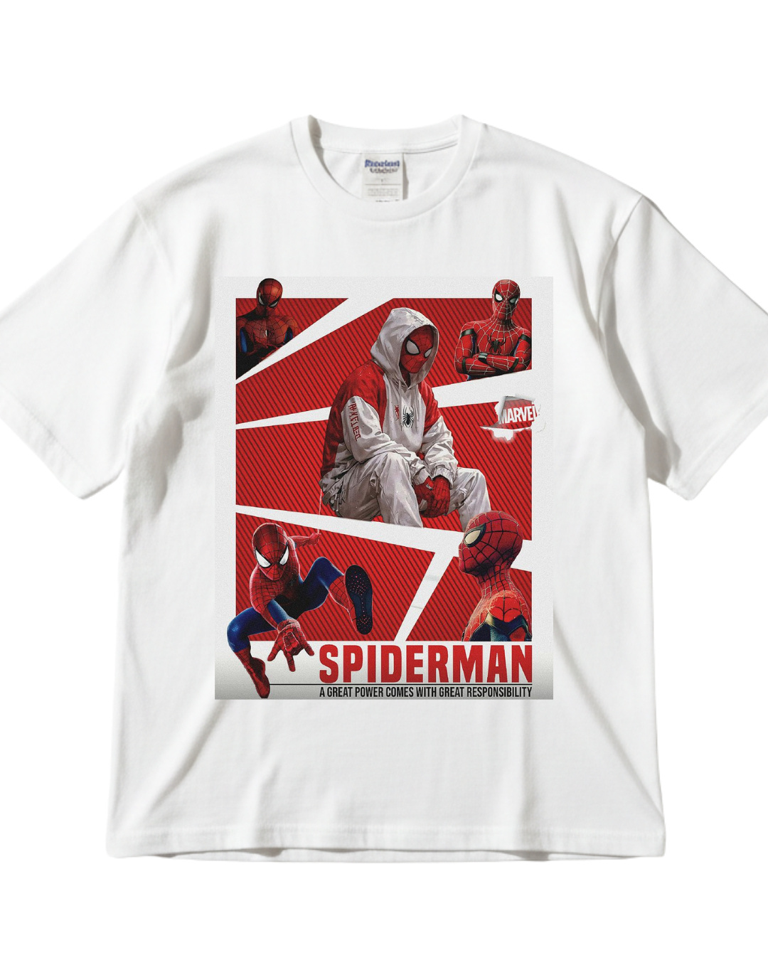 Spider Man White Half Sleeves