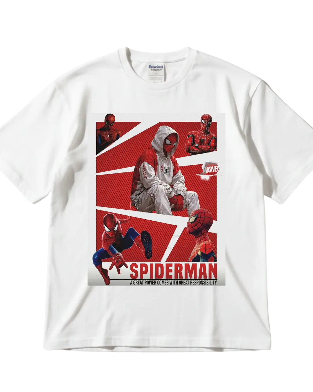 Spider Man White Half Sleeves