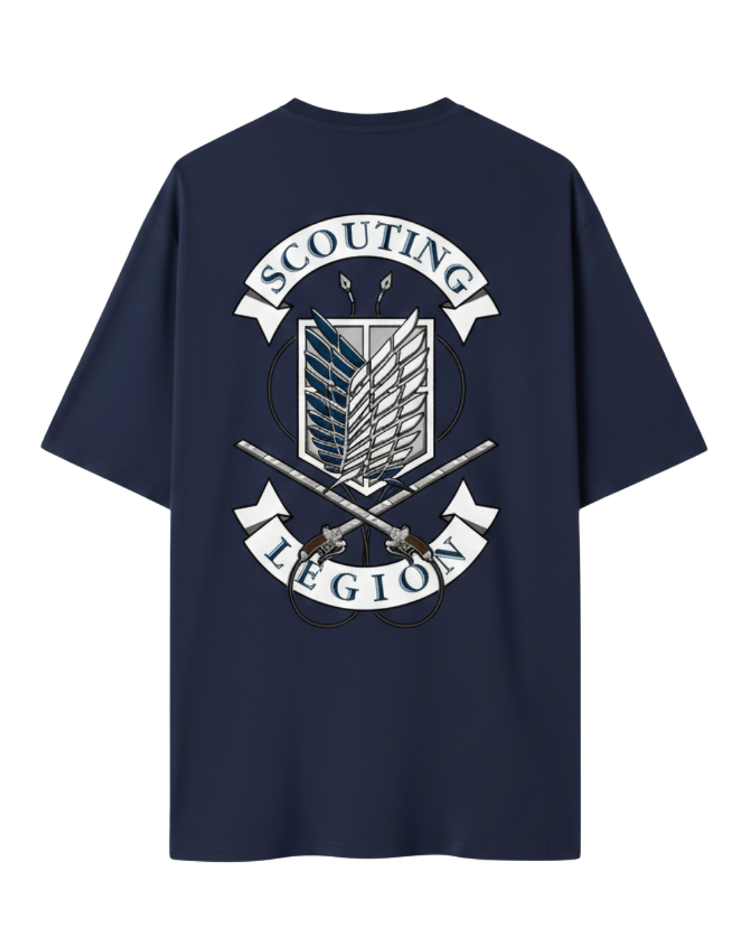 Attack On Titan Navy Blue Oversized Tee